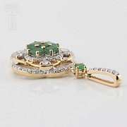 Precious emeralds and diamonds pendant - 2