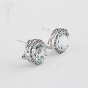 Earrings with Aquamarine 8.44cts and diamond White Gold - 2