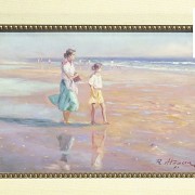 Rafaél Atencia (1948) Pareja de escenas en la playa - 4