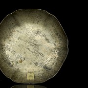 Pareja de platos de laca y forma de loto, dinastía Qing