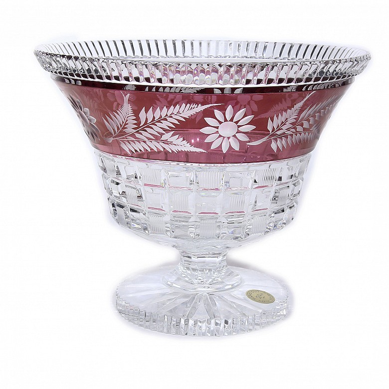 Bohemian glass fruit bowl, 20th century