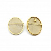 Pair of cameos in 18k yellow gold - 1