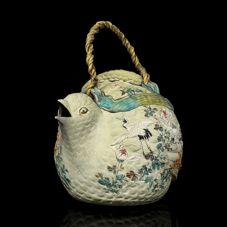 Painted clay teapot, Asia, 20th century - 1