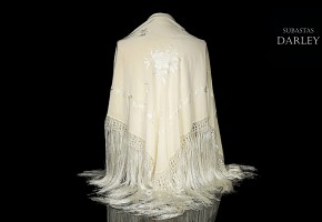 Embroidered manila shawl, 20th century