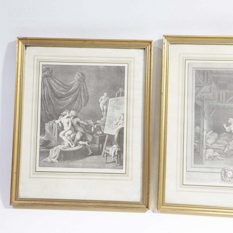 Five framed antique prints - 13