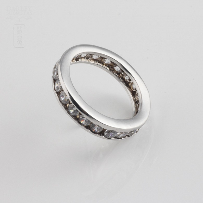 Ring  with Zircons in Sterling Silver, 925