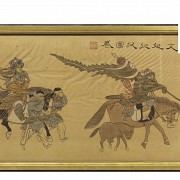 Cuadro chino pintado en tela, S.XX - 3