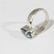 Silver rings with natural aquamarine, - 6