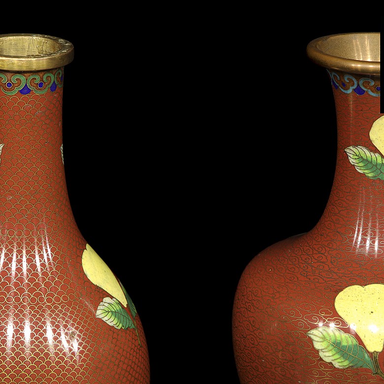 Two cloisonné vases, China, 20th century - 2
