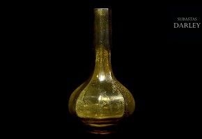 Jarrón de cristal amarillo, dinastía Qing, Qianlong