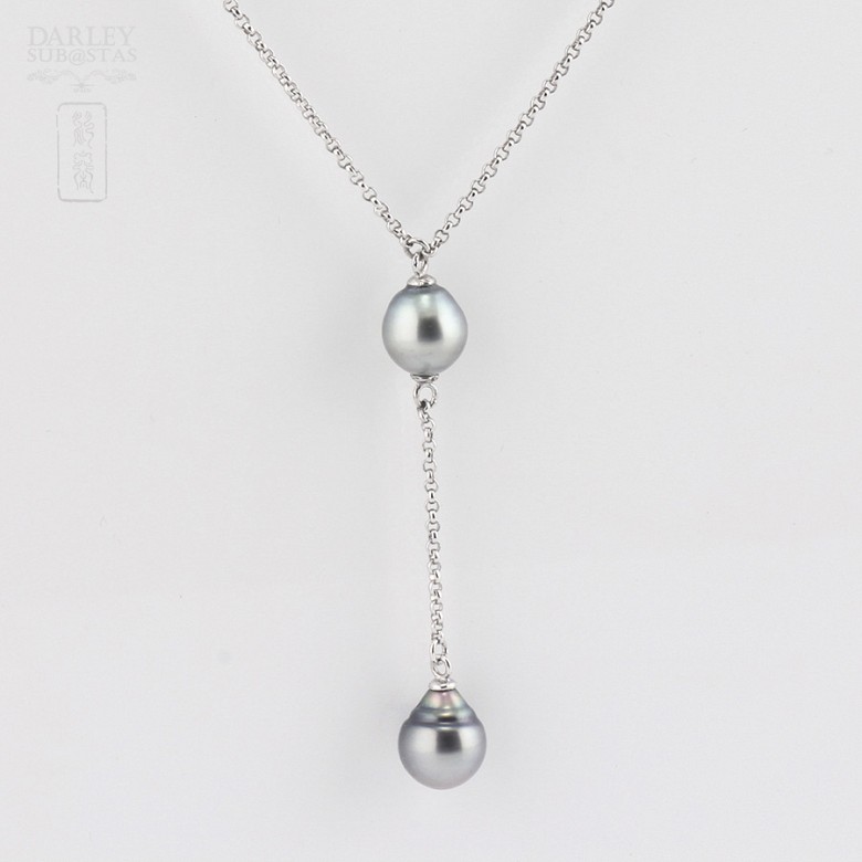 Collar con perlas Tahití en plata 925 - 1