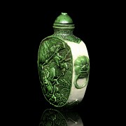 Botella de rapé en porcelana vidriada verde