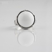 White porcelain ring silver 925 m / m - 3
