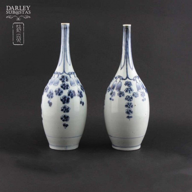 Pareja de jarrones japoneses porcelana S.XVIII