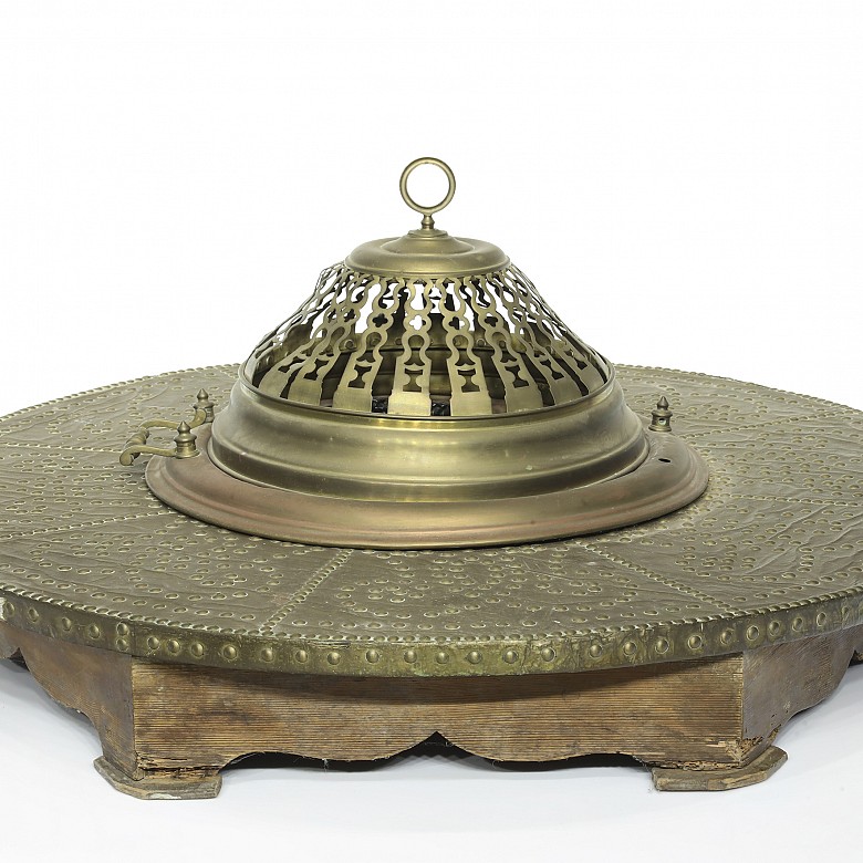 Brass and wood brazier, 19th century - 2