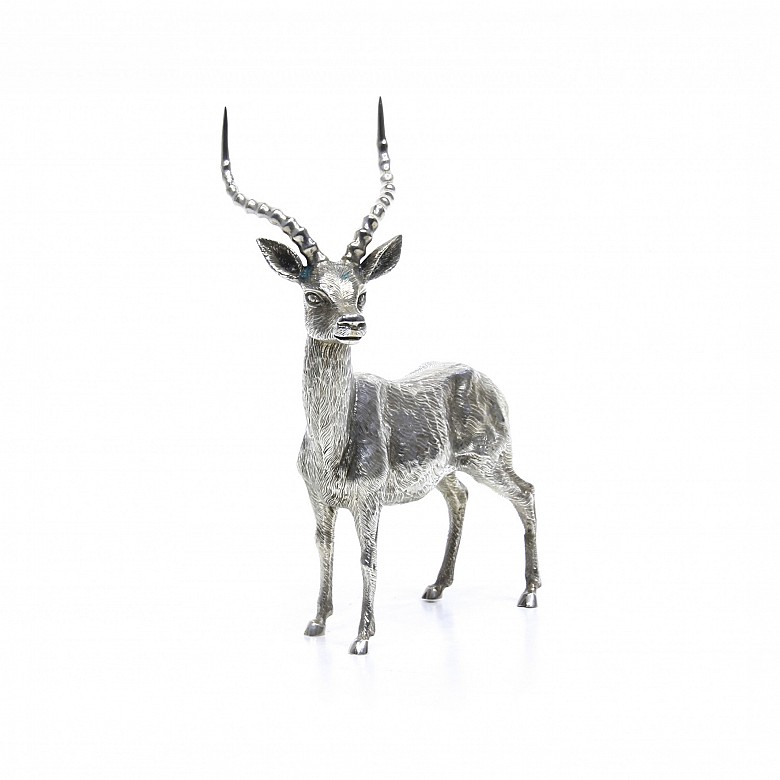 Impala in punched Spanish silver, 20th century
