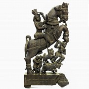 Warrior riding wooden, India, S.XIX - XX - 2