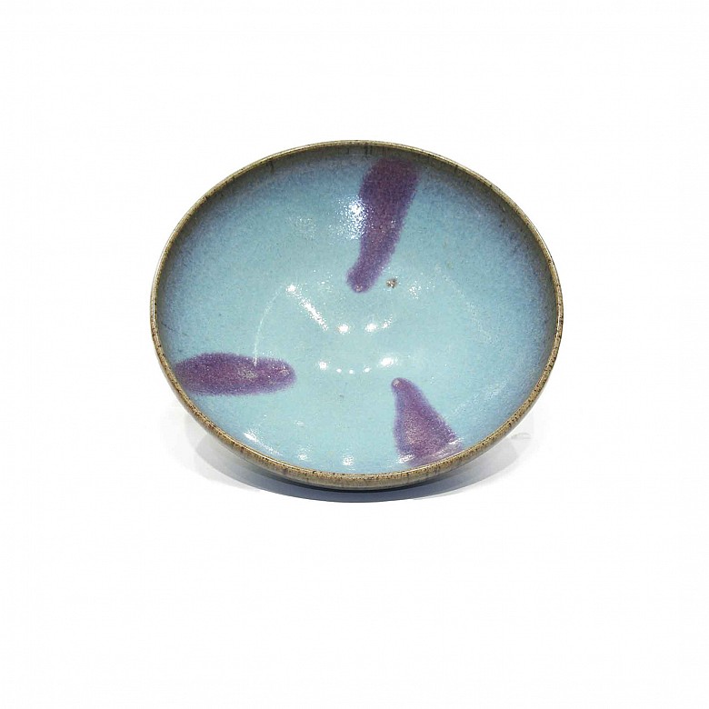 Cuenco de cerámica esmaltada, estilo Junyao