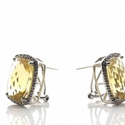 18k white gold with citrines and diamonds Earrings - 1