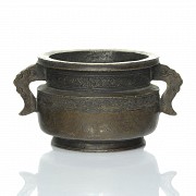 Incensario de bronce, dinastía Qing