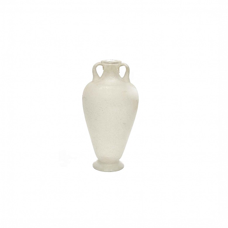 White glass amphora, Murano, s.XX