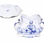 Delft porcelain, white and blue, 20th century - 2
