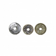 Three Chinese coins.