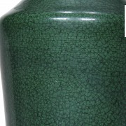 Jarrón de porcelana vidriada en verde, s.XX - 4