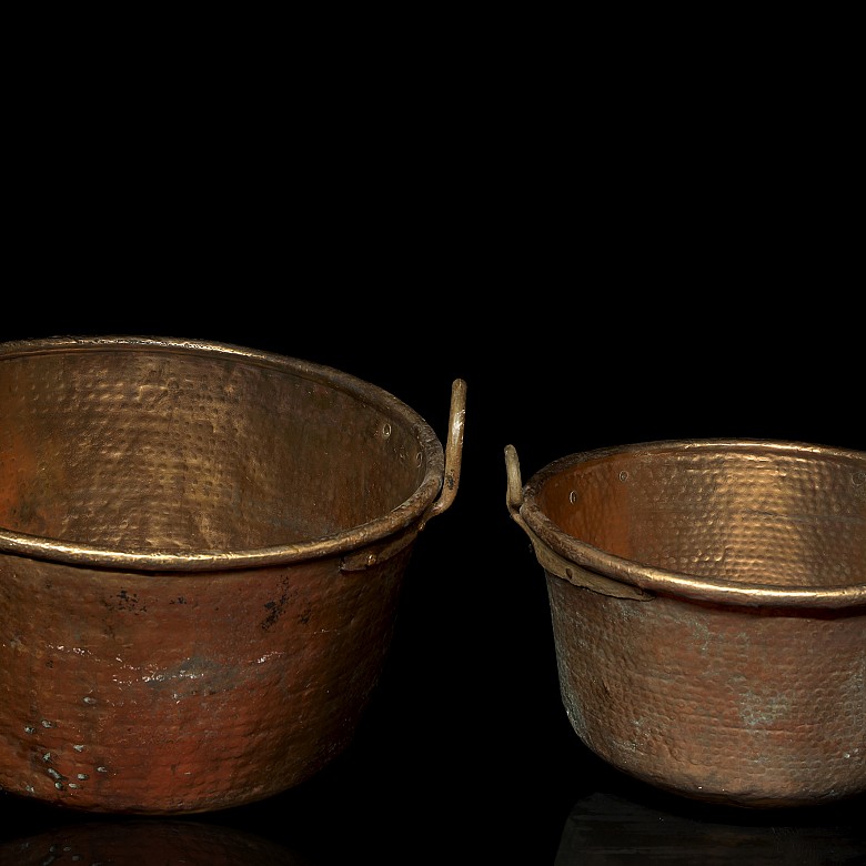 Two copper cauldrons, 20th century