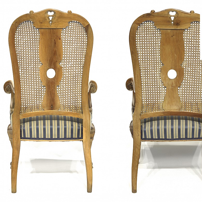 Pair of armchairs, Queen Anne style, 20th century - 3
