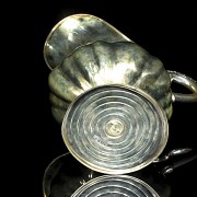 Jarrón oval gallonado en plata española de Montejo, S.XX
