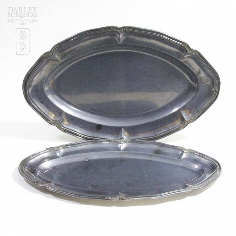 Pair of Silver Trays - 12
