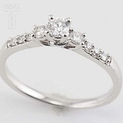 Solitaire 18k white gold and diamonds - 7