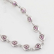18k white gold bracelet with rubies and diamonds. - 7