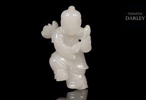 Small carved jade character, 20th century