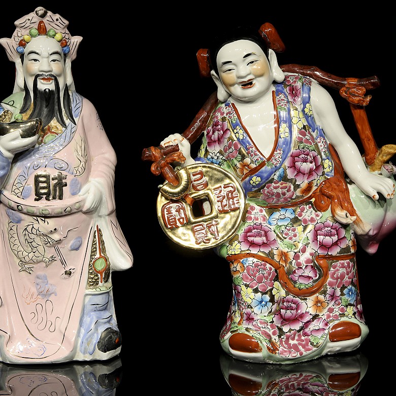 Pair of porcelain sages, China, 20th century - 1