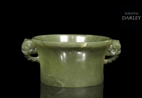 Green jade bowl, 20th Century - 20th Century