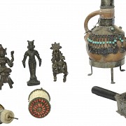 Set of decorative and ritual pieces, Asia, 20th century