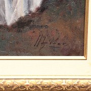 何塞·路易斯·吉納（JoséLuísGiner）的繪畫（20世紀）“ Dancer”油畫在畫布上。簽名。 - 1
