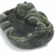 Recipiente para limpiar pinceles, jade verde, S.XX