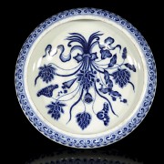 Tintero de porcelana, azul y blanco, S.XX - 4