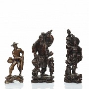 Tres esculturas de madera 