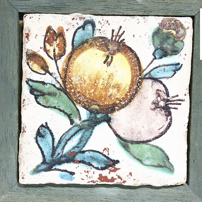 Tres azulejos valencianos de cerámica esmaltada, s.XVIII - 3
