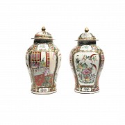 Pair of Chinese vases tibor 20th century, Cantonese.