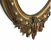 Espejo de madera dorada con rocallas, S.XX - 4