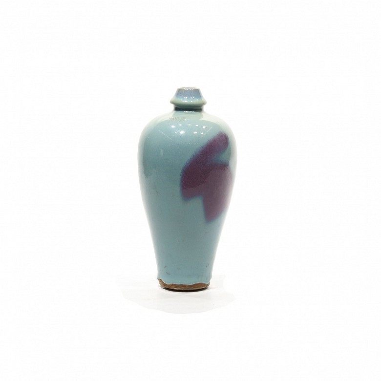 A Junyao style purple-splashed blue glazed Meiping vase.