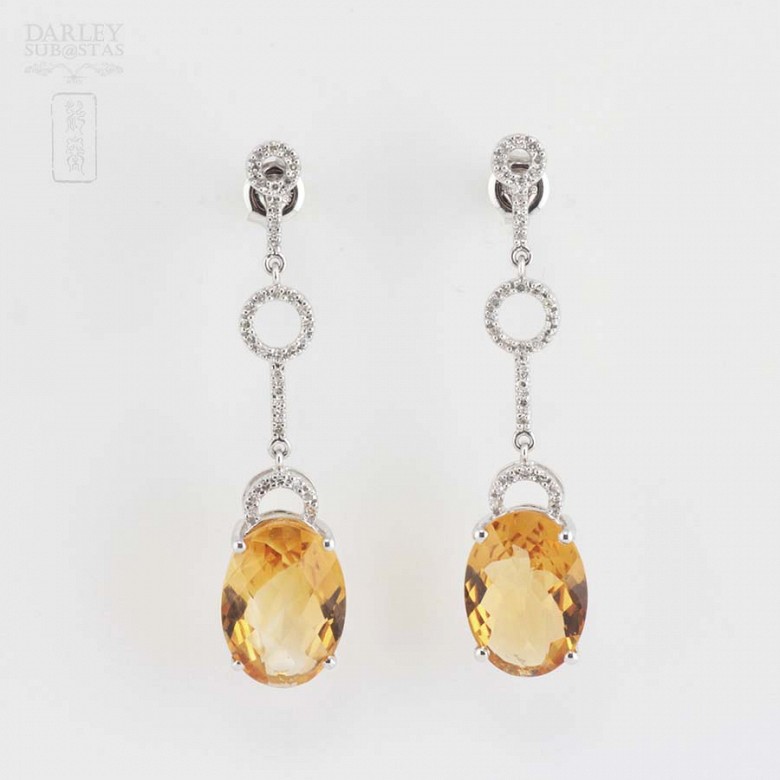 Precious diamonds and citrine earrings - 1