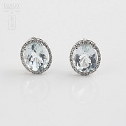 Earrings with Aquamarine 8.44cts and diamond White Gold
