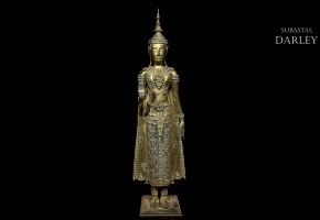Thai Buddha in golden bronze, 20th century