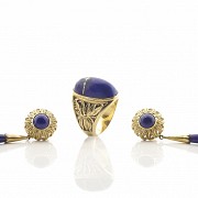 Lapis lazuli ring and earrings set